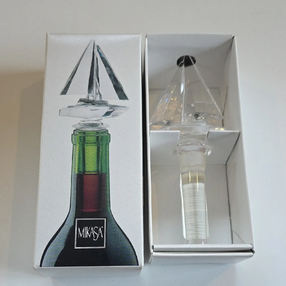 Wine Accessories - Mikasa Clear Crystal Wine Stopper And Corkscrew - Regatta